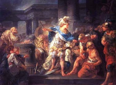 Alexander_cuts_the_Gordian_Knot, Jean-Simon Berthélemy(1767). By kzu.ch. Alexander the Great - Wikip