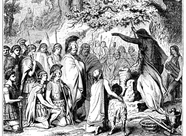 Leonidas and his companions devoting themselves to death. Βattle of Thermopylae