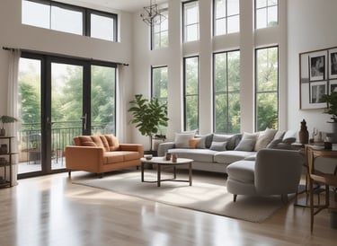 Bright living room with modern inventory