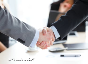 two hands shaking, to close a deal