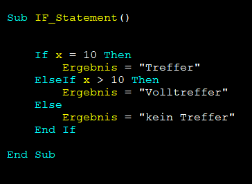 IF-Statement Erklärung in VBA