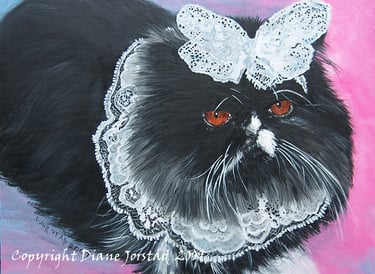 pet  cat portrait artist art painting from your custom photograph acrylic / oil