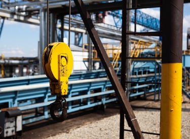 crane hook from a wire rope hoist on a minesite