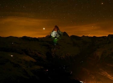 Indian Tricolour in Swiss Alps