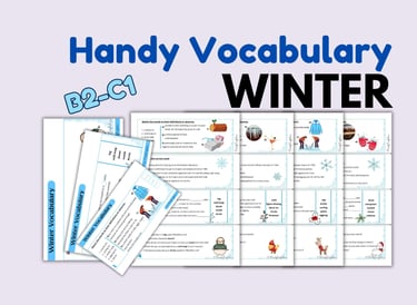 ESL, Winter and Christmas vocabulary, worksheets, vocabulary tasks
