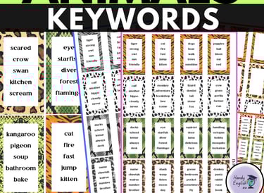 Animals keywords writing and speaking prompts