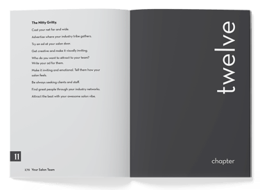 The Naked Salon, Your Salon Retail, Your Salon Team, Books, typesetting by Michelle Pirovich, Squeezebox