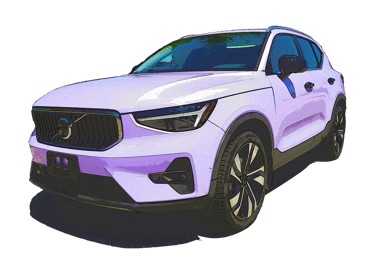 Cute lavender Volvo XC40 SUV for rent,  customized with a stylish wrap