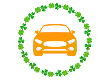 Car icon inside of clover border