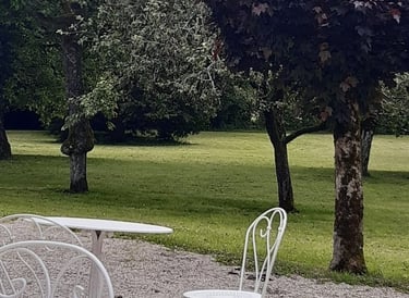 le parc pouvant être utilisé les jours de beau temps au Salon Antic et Thé à Quingey