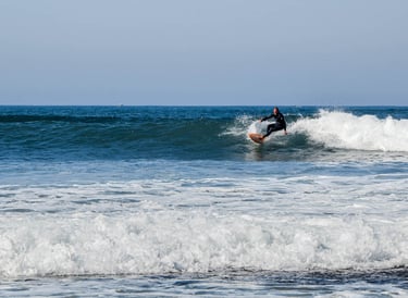 A surfer at Bells Beach on the Great Ocean Road