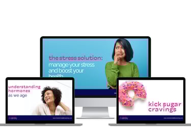 3 computer screens with powerpoint presentations showing