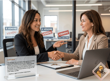 Photo d'une cliente agent immo de CMS satisfaite de nos prestations - CMS Gestion & Organisation - 