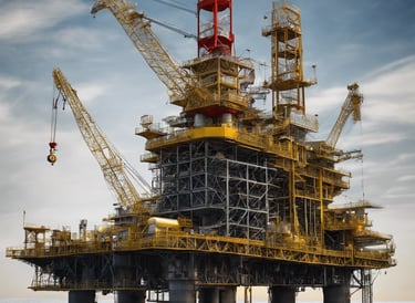 offshore cranes on a platform