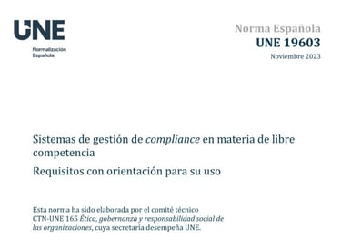 UNE 19603 COMPLIANCE LIBRE DEFENSA COMPETENCIA JESICA HITA