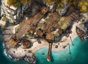 battle map, l'île secrète des pirates
