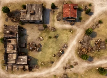 Ferme aride, battle map for Pathfinder and d&d