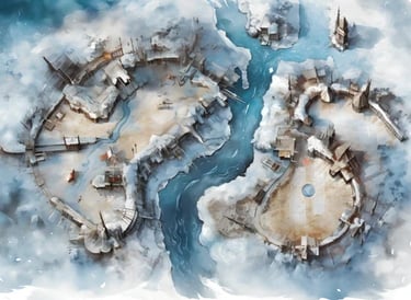 Battle map Siberie, monde de la glace 