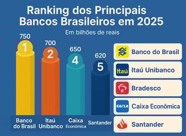 imagem mostraum gráfico do ranking dos principais Bancos brasileiros.
