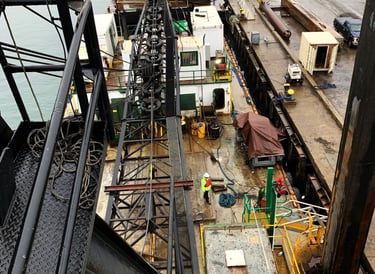 crane barge line boring welding
