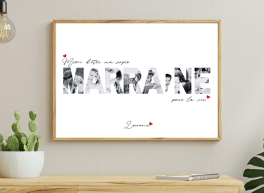 affiche personnalise pour marraine Vaucluse