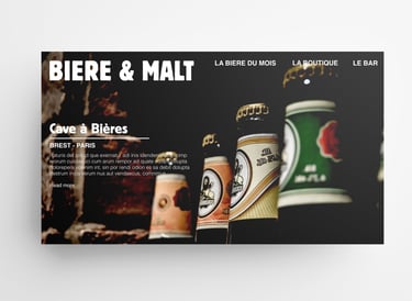Logo Bière & Malt sur simulation de site web 