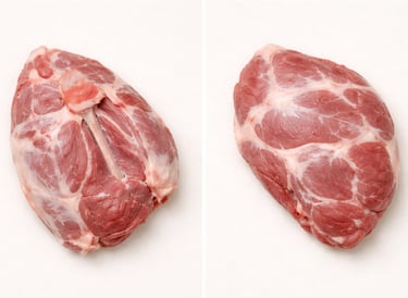 Lamb shoulder cut, rich and flavorful meat suitable for slow cooking.