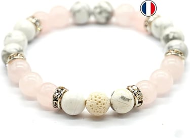 bracelet zen blanche et rose