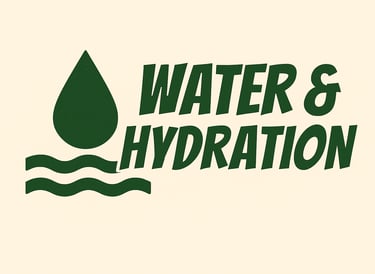 Water and Hydration header image showing water drop and waves, emphasizing safe drinking water and purification in the wild