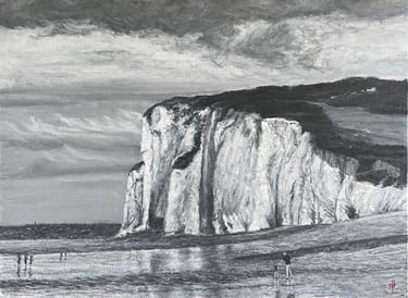 Tableau peinture à l'huile - La Côte d'Albâtre