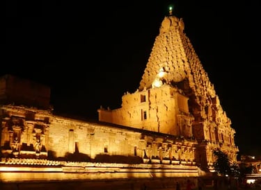 Brihadeeshwara Temple Thanjavur Night View