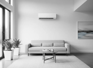 Pompe à chaleur air-air installée par BH Bruno Holin à Montvendre pour climatisation réversible