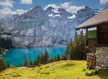 Oeschinen Lake elopement in Switzerland