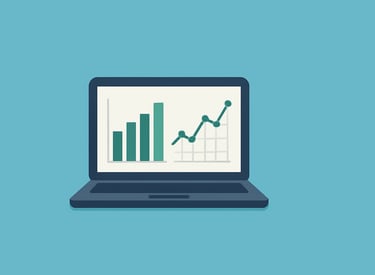 un ordinateur qui affiche des graphiques financiers clairs