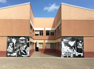 mural graffiti pared exterior escuela guernica graffitimuralpro