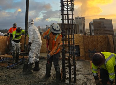 a group of men working on a construction site