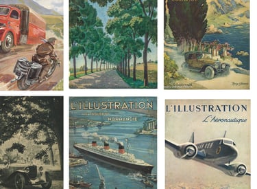 Vintage French Magazine front covers from L'Illustration 1920s and 1930s