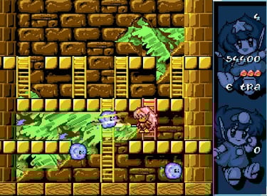Amiga Rodland - Rit Attacking From Ladder
