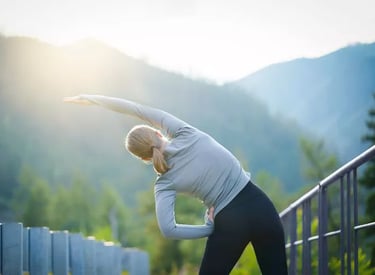 girl taking excercise