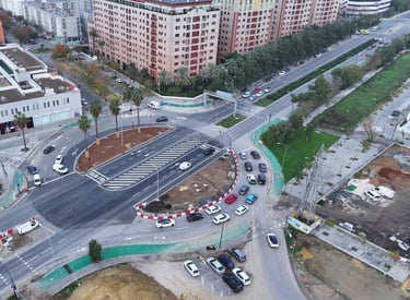 trazado de obra publica desde el aire