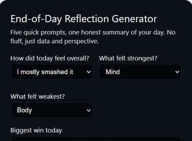 End-of-day reflection generator