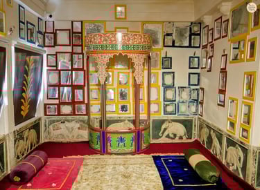 Makeup room of queens with mirrors at Zenana Mahal, Udaipur City Palace Rajasthan.