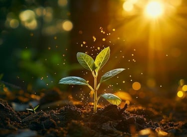 young plant facing the sun