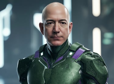 AI-generated image of jeff bezos as lex luthor