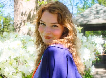 dreamy 2026 senior portrait of mary washington graduate at maymont park, rva