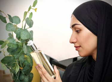 Basma Lens UK product photographer at work, showcasing skincare branding shoot