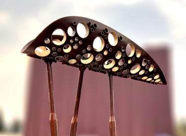 outdoor large sculpture in mild steel 