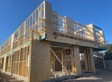 Frame underway by Dylan Ludbrook Carpentry in Geelong