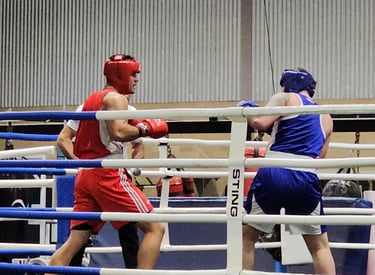 Athletes in a ring during a bout.