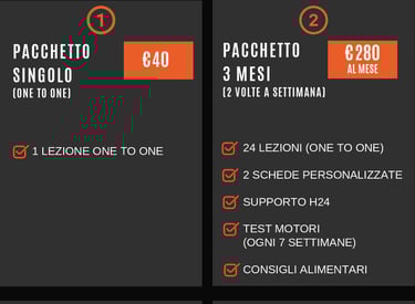 pacchetti allenamento 1-2